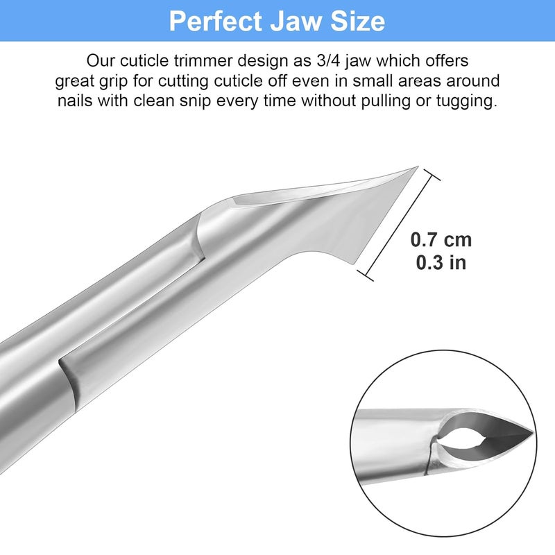 CGBE Cuticle Trimmer, Professional Cuticle Nippers Remover Tools, Non-slip Silicone Handle Cuticle Cutter Remover, Pedicure Manicure Tools for Fingernails and Toenails (White) - Image 5